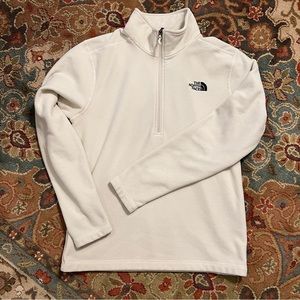 The North Face Quarter-zip Medium Cream Colored Waffle Texture Pullover